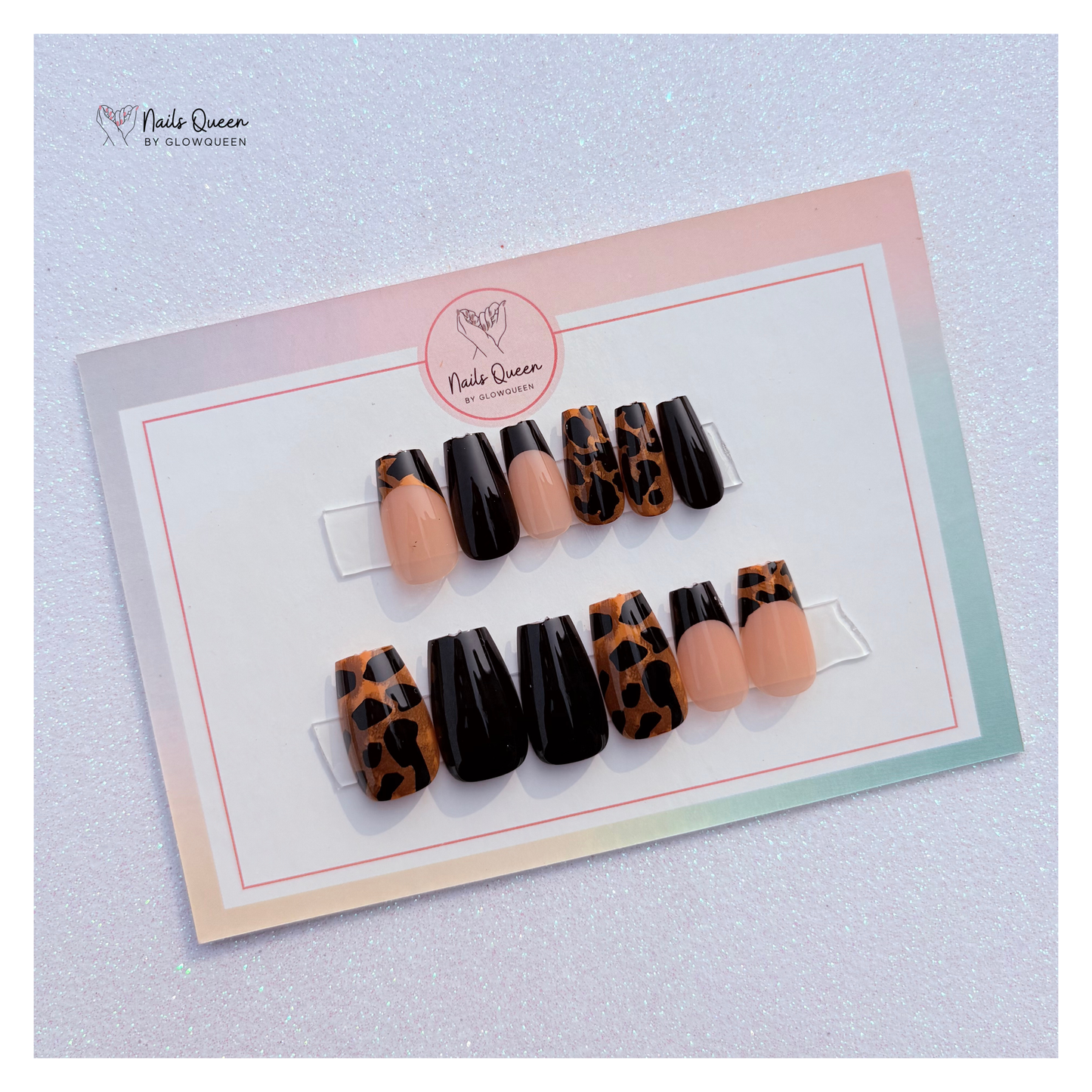 Black Leopard Ballerina Press-On Nails