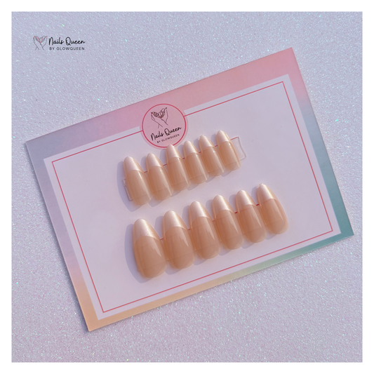 Shimmer Tips Almond Press-On Nails