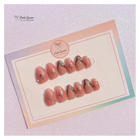 Pink Aura Custom Handmade Nails